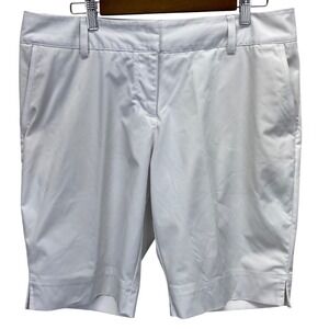 Adidas Womens White ClimaLite Golf Shorts Performance Athletic Size 14 Wicking